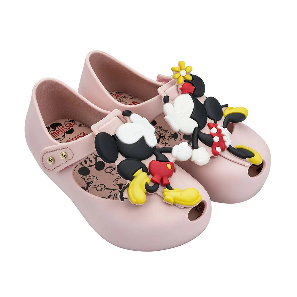 Mini Melissa Ultragirl+ Twins III/ г. Новые летние Пластиковые туфли для девочек и мальчиков сандалии с Микки детские пляжные сандалии детская обувь - Цвет: Pink