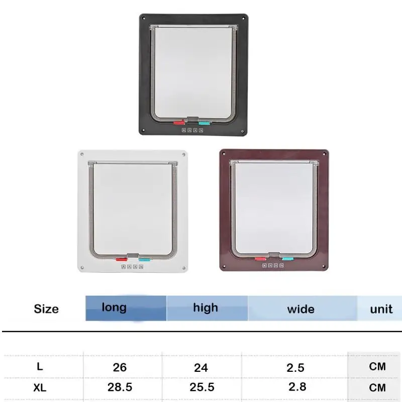 Запираемый 4 способа кота собаки безопасности лоскут двери из АБС-пластика котенок щенок домашних животных Пластик ворота небольшое животное кошка люк для собаки двери для домашних животных