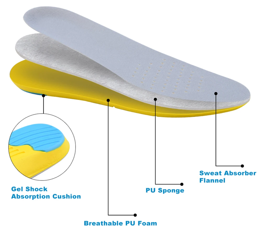 Demine ПУ пена амортизация спортивная обувь колодки мягкий бархат Дезодорант пот-абсорбент профессиональные стельки для ухода за ногами для мужчин и женщин