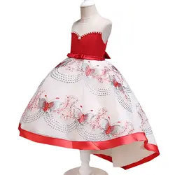 2019 платье с вышивкой бабочки для девочек, детское платье принцессы с цветочным рисунком, детская одежда для свадьбы, дня рождения, Детский