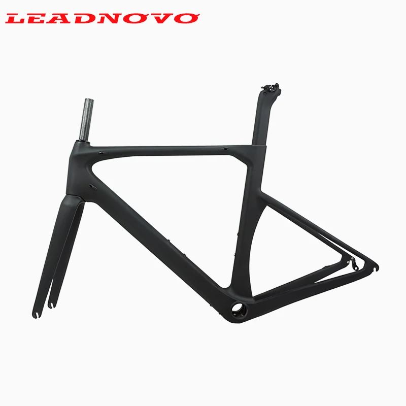 Cheap LEADNOVO Carbon Road Bike Frame V brakes Di2 Mechanical UD black carbon fibre road cycling race bicycle frameset taiwan bike 0