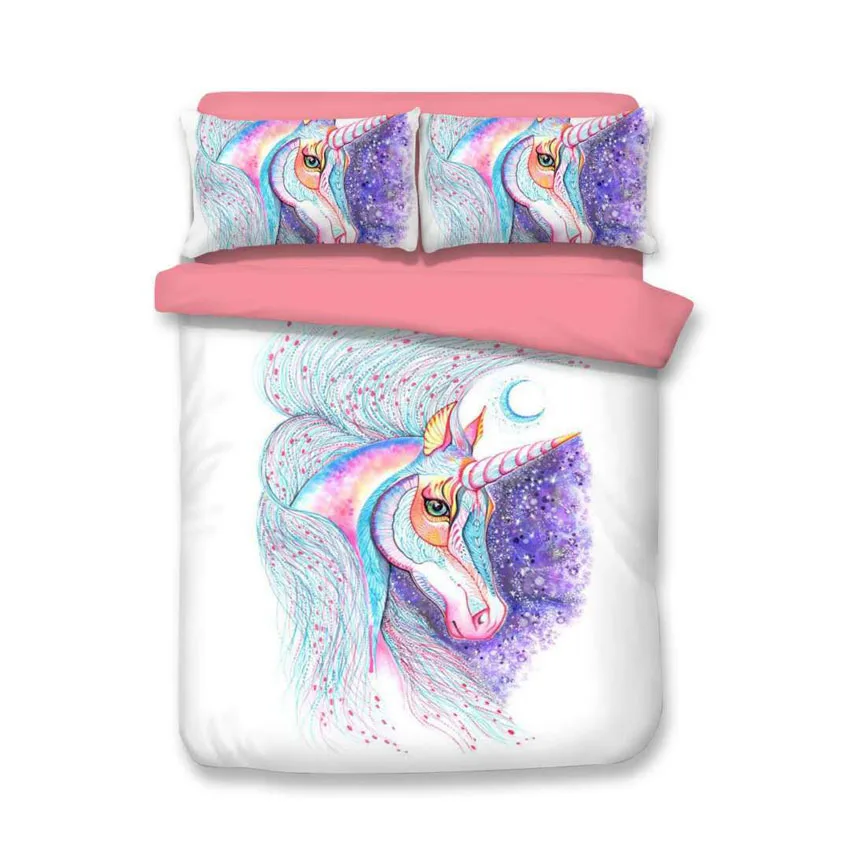 

Unicorn Comfortable Bedding Sets Duvet Cover Bed Sheet Pillowcase Modern Bed Linen Set Home Textiles Queen King Juego De Cama