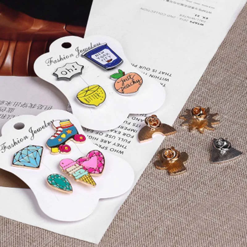 1 комплект эмалированные булавки DoreenBeads броши в виде растений кактуса арбуза