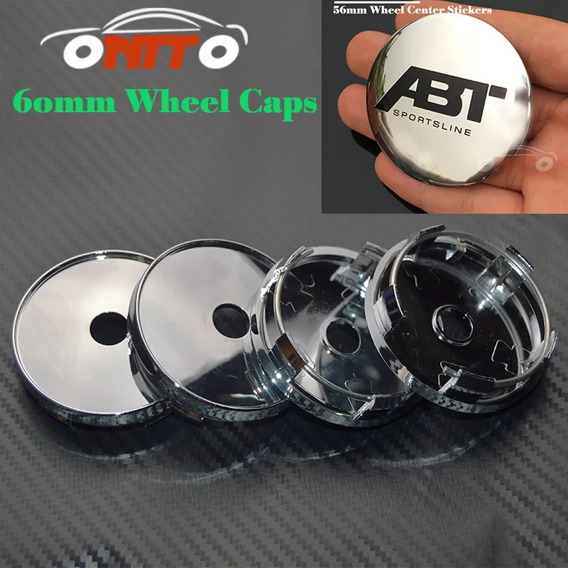 4pcs 60mm Abt logo Car Wheel Hub Cap Center Caps for audi A1 A2 A3 A4