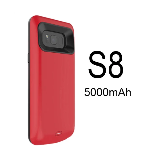 Чехол для аккумулятора S8 5500mA/5000mAh для samsung Galaxy S8, чехол для зарядного устройства, внешний аккумулятор для samsung Galaxy S8 Plus - Цвет: 5000mAh S8 Red