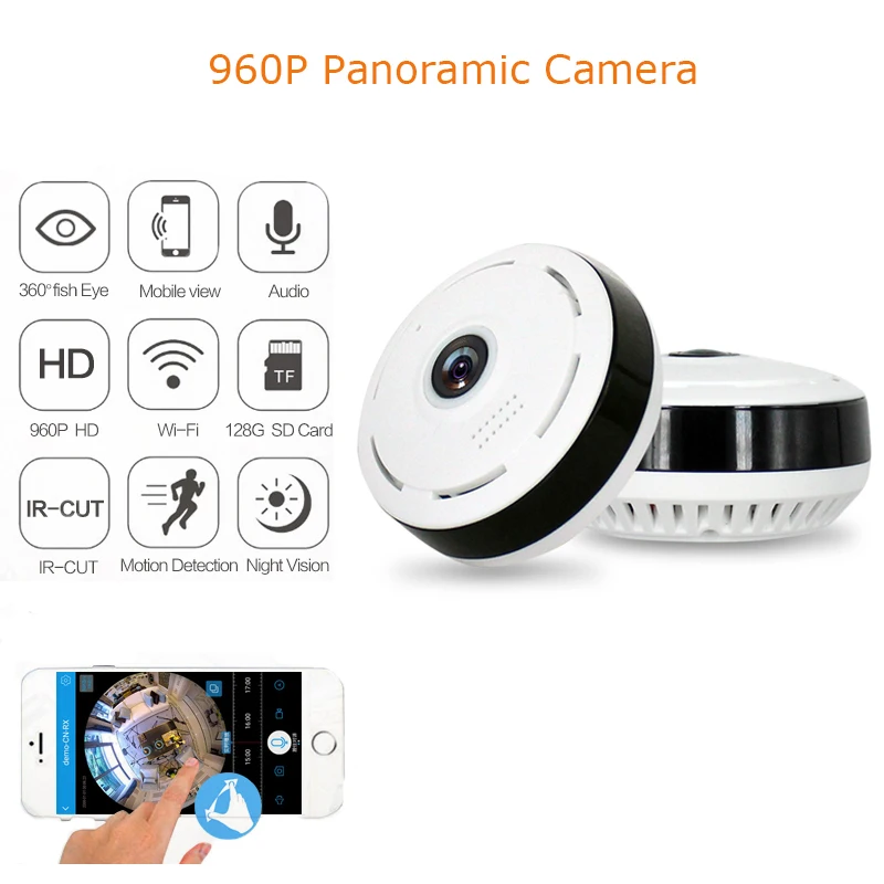 

BabyKam 960P Wireless IP Camera Wi-Fi FishEye 360 Degree Full View Mini CCTV Camera 1.3MP Home Video Surveillance WiFi Camera