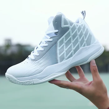 

2018 New High Top Basketball Sneakers for Men Different Colors Basketball Shoes Leather Gym Training Shoes Rubber Sneakers Male