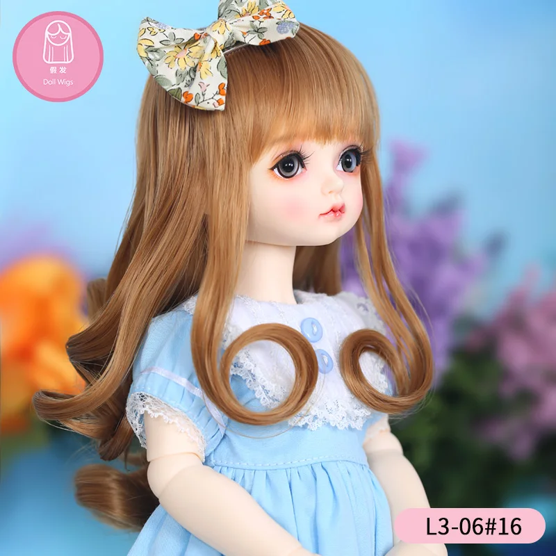 Парик для куклы bjd длинный кудрявый 8,6 дюймов 1/4 bjd кукла RL Праздничная Лента Прекрасный парик в красоты Принцесса волосы L3-06#16 цвет