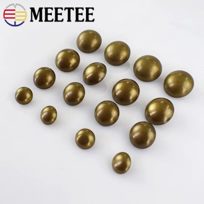 

Meetee 30pcs 15-28mm Vintage Copper Metal Mushroom Shank Buttons DIY Coat Jacket Shirt Decor Buckle Sewing Material Accessories