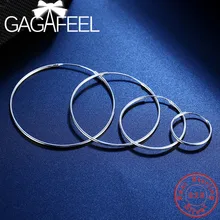 GAGAFEEL 15/20/25/30/40/50 мм модные серебряные серьги в виде колец, реальные 925 пробы серебряные круглые серьги для Для женщин ювелирные изделия аксессуары
