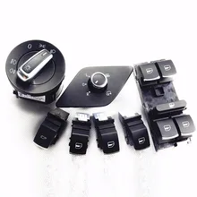7pcs Side Mirror Adjusting & Headlight & Trunk Lid button & Window Switch Fit VW Jetta MK6 16D 959 565 A 5ND 941 431 A 959 855