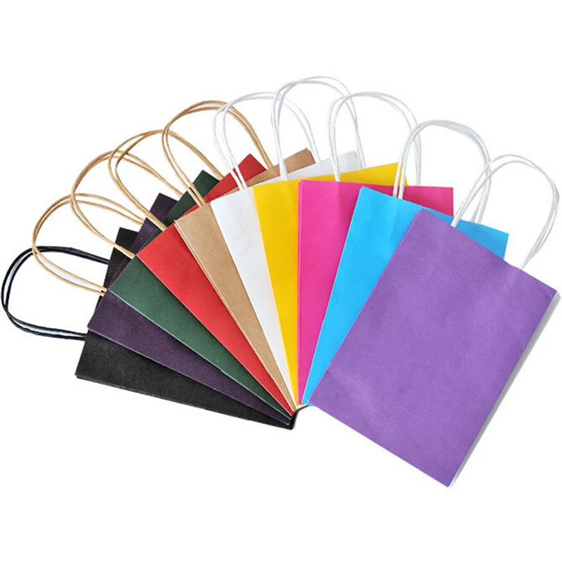 White Paper Gift Bags Bulkcolorful Kraft Bag Wedding 100 Recyclable Kraft Paper Gift Bag With Handle Dress Ping Wedding Package Phone Bags