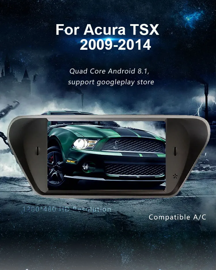 Excellent Android 8.1 ROM32GB Quad core for Acura Tsx 2009-2014 Car radio GPS Navigation Player Radio Multimedia HD 3
