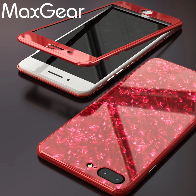 

MaxGear Magnetic Adsorption Case for IPhone 6 6S X 8 PLUS 7 Plus Clear Tempered Glass Magnet Case for IPhone 7 8 Ultrathin Cover
