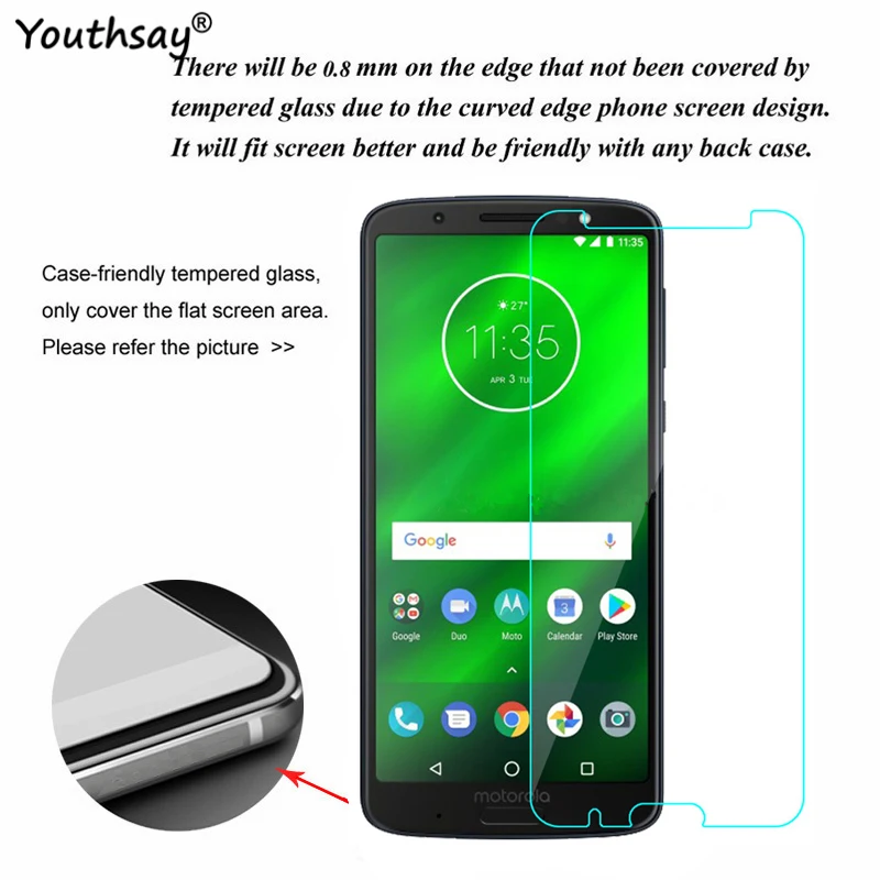 Для Moto G6 Plus ультра-тонкий протектор экрана из закаленного стекла для Moto G6 Plus стеклянная пленка для lenovo Moto G6 Plus Youthsay 2 шт