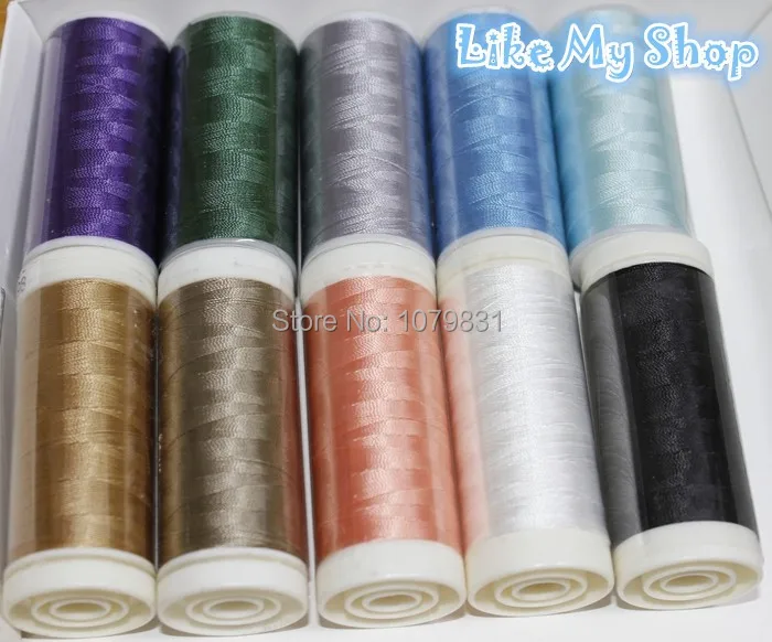 Высокая прочность, швейная нить, вышивка нить из полиэстера с 10 различных цветов