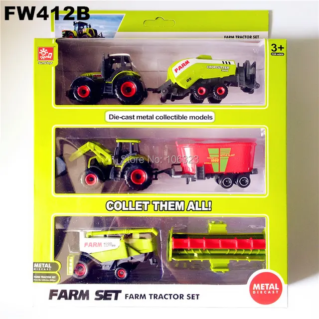 All Farm Tractor Set Great Play Collection Toy,Diecast Metal Vehicle Car Model with Plastic Part,Crop Cutter Sprayer Power Plant FW412B-STP