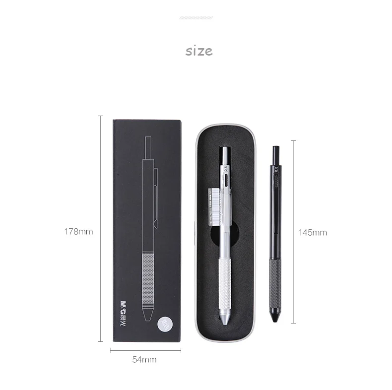 Andstal m & g Caneta Multifuncional de Metal 3 + 1 Inclui 3 Cores Canetas Esferográficas 1.0 Milímetros Mais Lapiseira 0.5 Milímetros Multicolor para a Escola 7 canetas 1.0mm mais lápis mecânico 0.5mm multicolorido para a escola
