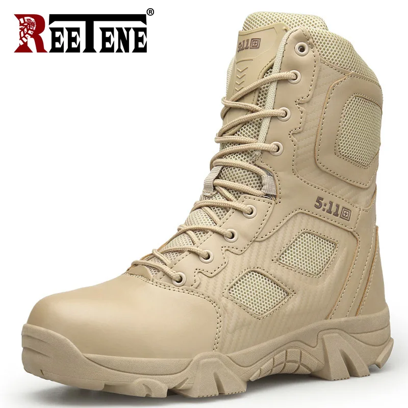 

REETENE Big Size Shoes Men'S Outdoor Military Desert Boots High Quality Army Special Combat Men Shoes Men Military Boots