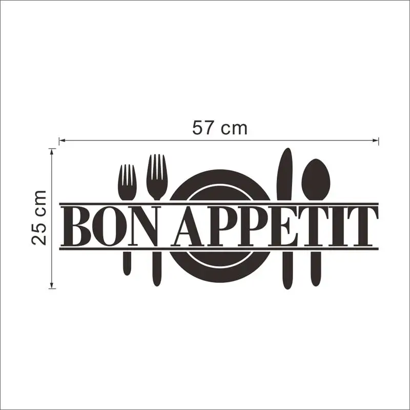 French France Bon Appetit Cook Tools kitchen room food store decal wall sticker restaurant dining hall wall decor