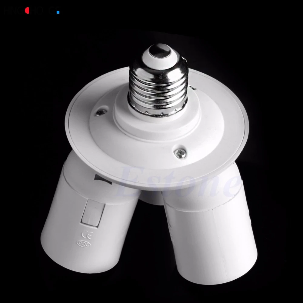 3 in 1 E27 Base LED Light Lamp Bulb Adapter Holder Socket Splitter For