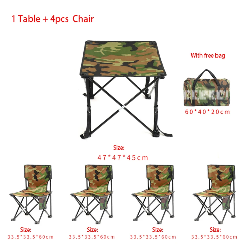 5 в 1 Кемпинг Туризм Открытый складной комплект стул и стол Рыбалка Пикник Барбекю стул для отдыха(4 шт. стул+ 1 шт. стол