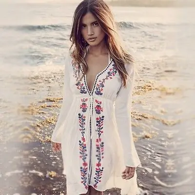 Fashion Summer Women Bathing Suit Sexy Lace Crochet Swimwear Beach Dress