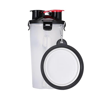 

2 In 1 Folding Dogs Cats Feeder Water Food Bottle Outdoor Travel Pet Bowls Container Dish Cup