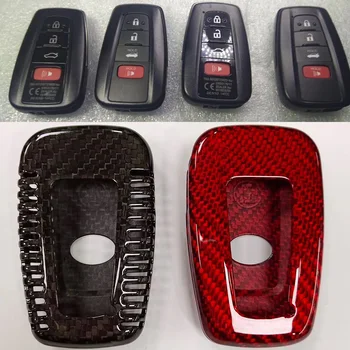 

T-Carbon Fiber Key Shell Key Case Cover For Toyota Camry Land Cruiser Prado 2018