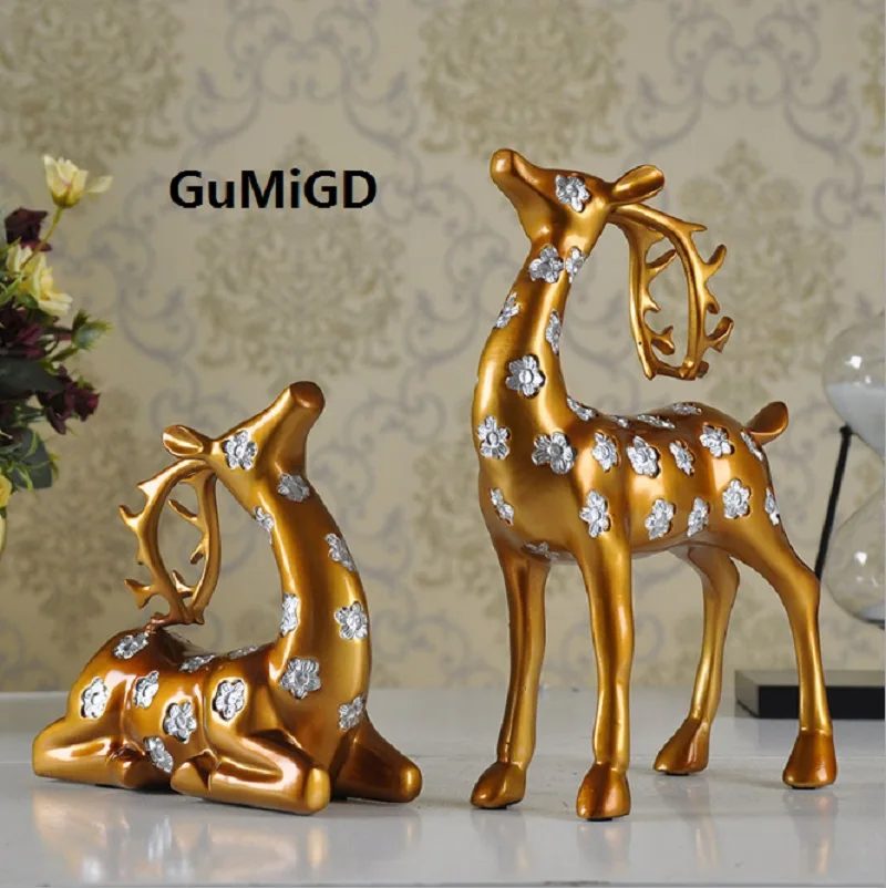 

European resin handicrafts and American style furniture standing deer deer lying Home Furnishing decoration decoration