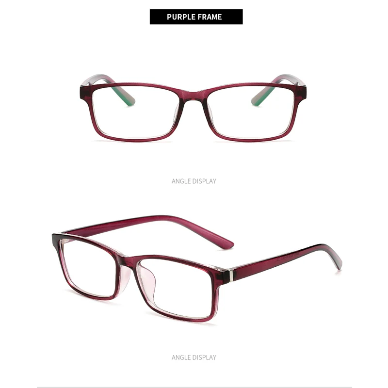 Новые цветочные очки популярные оправа для компьютерных очков для женщин и мужчин защита от синего излучения квадратная близорукость оправа очки - Цвет оправы: purple-frame
