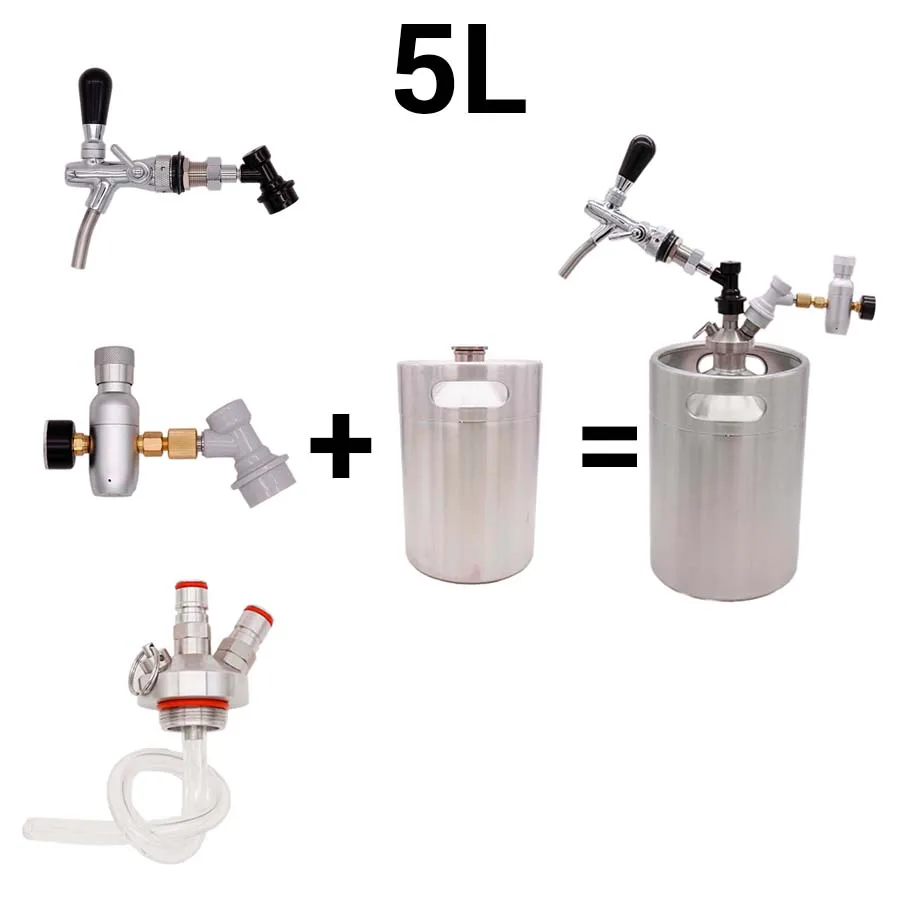 5L мини-кега для пива садовод для ремесла пивной шар замок дозирующая система CO2 контроль потока Разливочный пивной смеситель с премиум регулятором