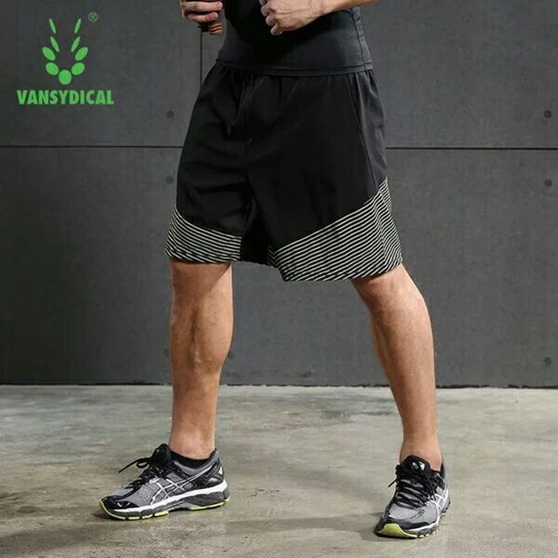 Vansydical шорты для бега мужские спортивные Фитнес дышащие быстросохнущие
