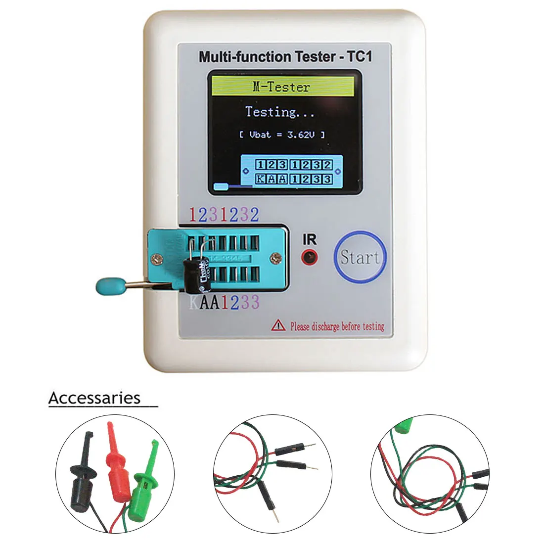 

LCR-TC1 Transistor Tester LCR-TC Full Color Screen Graphic Display Multi - Functional Testing Instrument