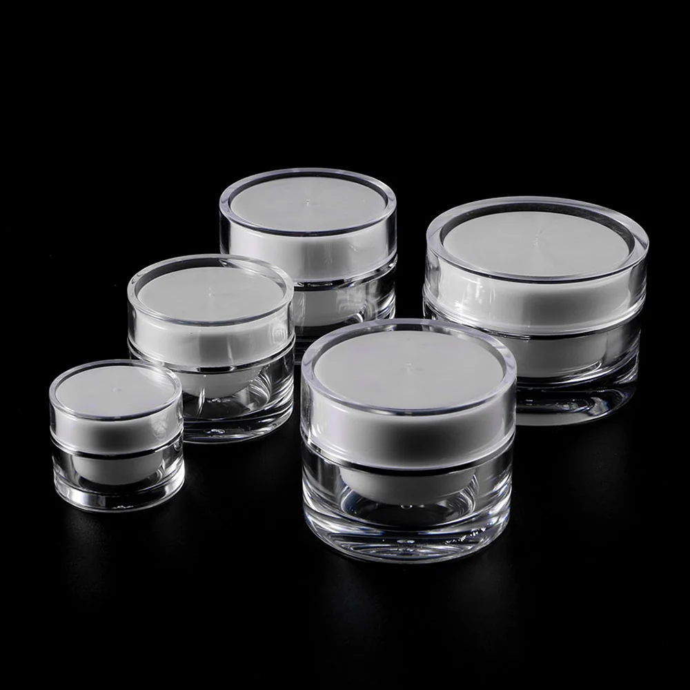 

Acrylic Container Packing Cosmetics Refillable Bottles Empty Capsule Bottle for Cosmetic Cream Sample 5g/10g/15g/20g/30g