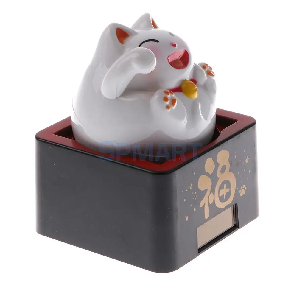 Solar Powered Bobbling Toy Shaking Head Waving Fortune Cat Monk Lion Home/Office/Car Ornament Auto Accessories