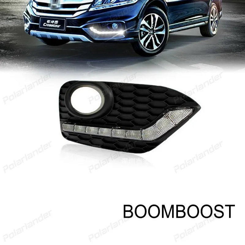 BOOMBOOST 1 pair auto lamps Daytime running lights Car styling for H/onda C/rosstour 2014-2015 daylight