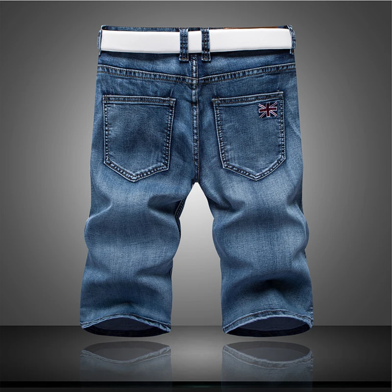 

New Summer 2019 Fashionable Fine Quality Pure Color Men's Casual Blue Jeans Cowboy Shorts Men Comfort Beach Shorts