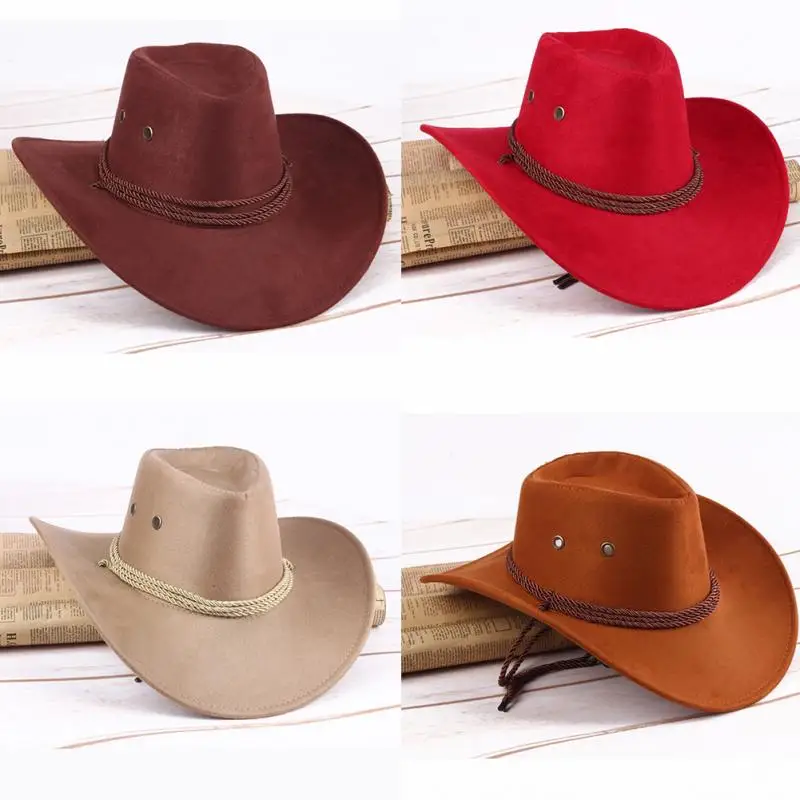 Классные Западные Ковбойские шляпы, мужские солнцезащитные козырьки, кепки для женщин, для путешествий, для выступлений, западные шляпы, для улицы, 7 цветов