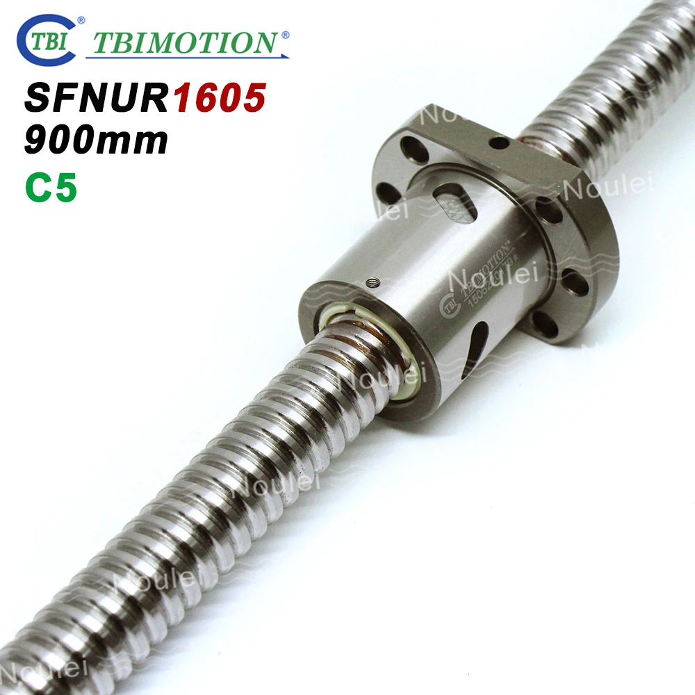 

TBI C5 Ballscrew Grind High Precision 1605 Ball screw 900mm with Anti Backlash SFU1605 Nut SFNU1605 900mm