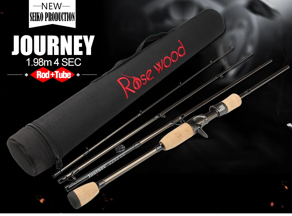 RoseWood Journey 6604 походная Удочка 1,98 м углеродное волокно спиновое литье дорожная Удочка 4 секции Средняя мощность удочка