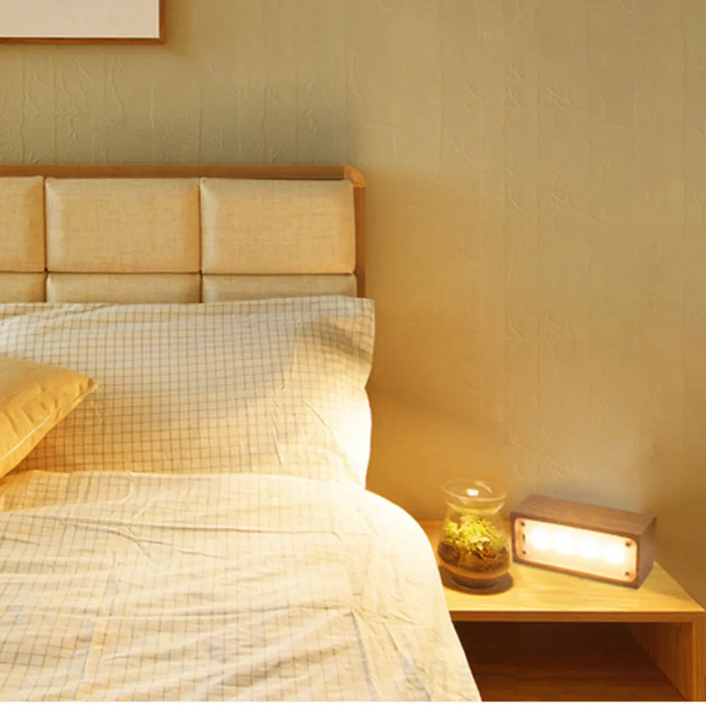 

LED Wooden Night Light USB Charging Touches Control Desk Table Light SLC88