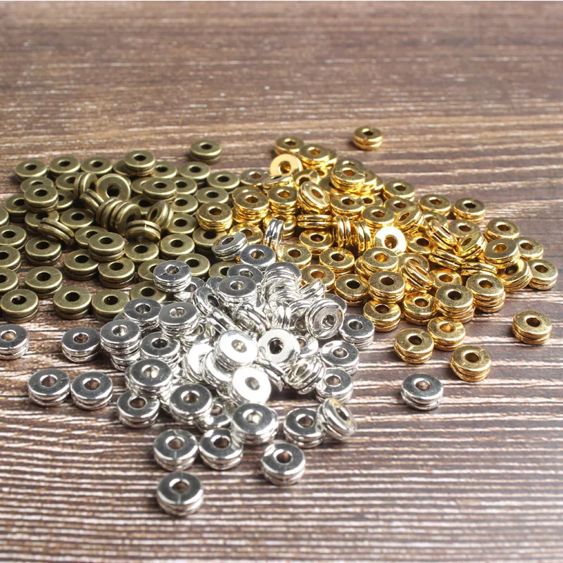 

LingXiang 6MM 74pcs Double circle Every bead gasket DIY men and women bracelet necklace ankle and Accessories wholesale