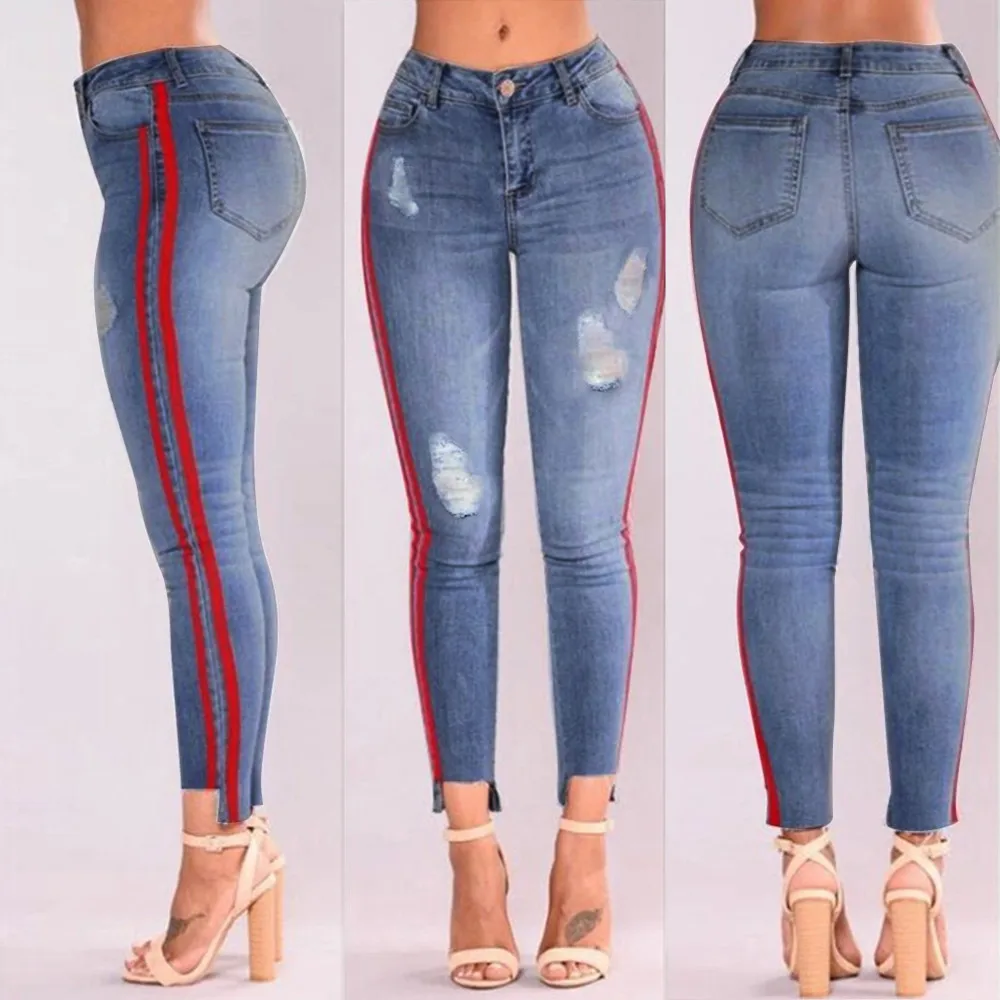 Jeans Woman High Waist Jeans Denim Soft Comfortable Ripped
