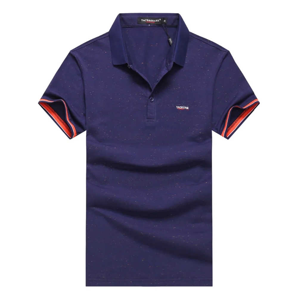 New Men's t shirts turn-down collar brand Tace & Shark t-shirt men Summer 2019 camiseta hombre 3D Embroidery casual tshirt male