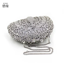 Для женщин ручной-клатч, украшенный бисером Модные Цветные кристаллы вечерняя сумочка; BS010 Жемчужные Вечерние Сумки из натуральной кожи Корона Павлин Из алмазов сумки через плечо с цепочкой