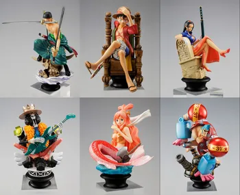 

Good PVC 6 Styles One Piece Action Figure Chess Piece Collection Luffy Princess Shirahoshi Robin Anime Toy Gift Decoration