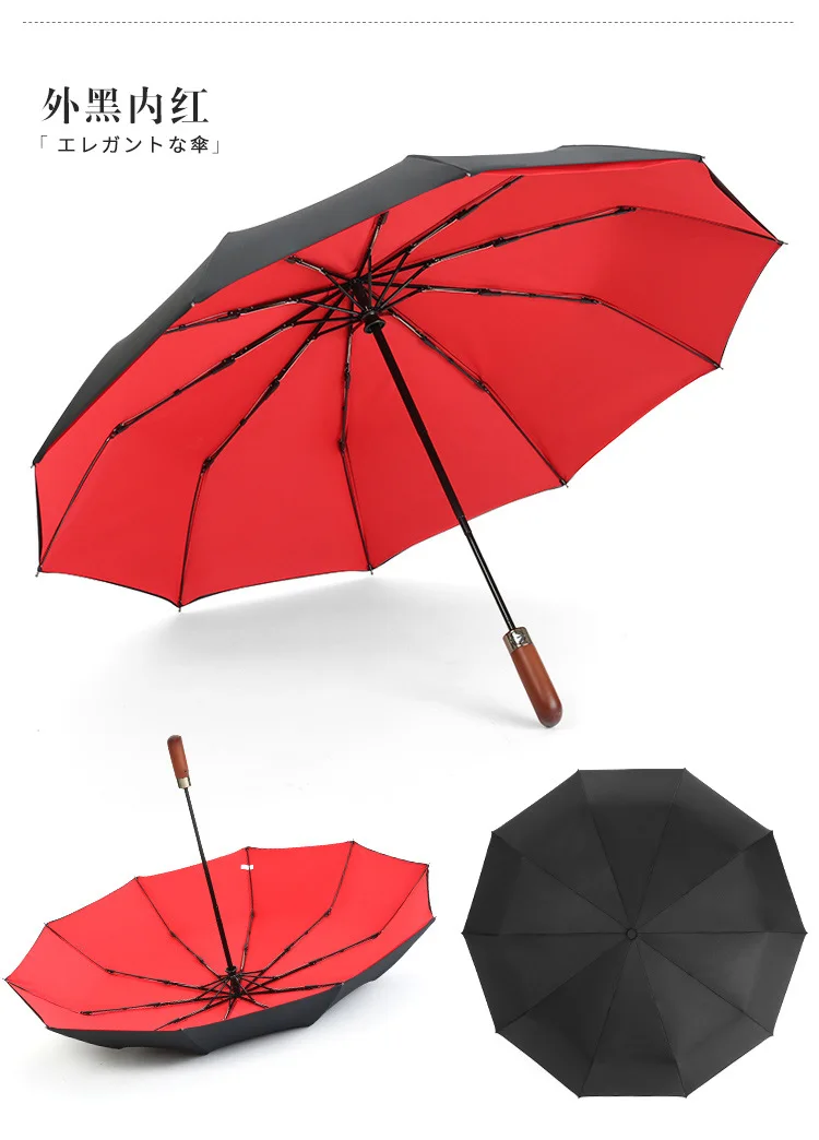 Автоматический Солнечный зонт бизнес мужской с деревянной ручкой 10 к алюминиевые складные зонты солнцезащитный анти УФ зонтик ветрозащитный