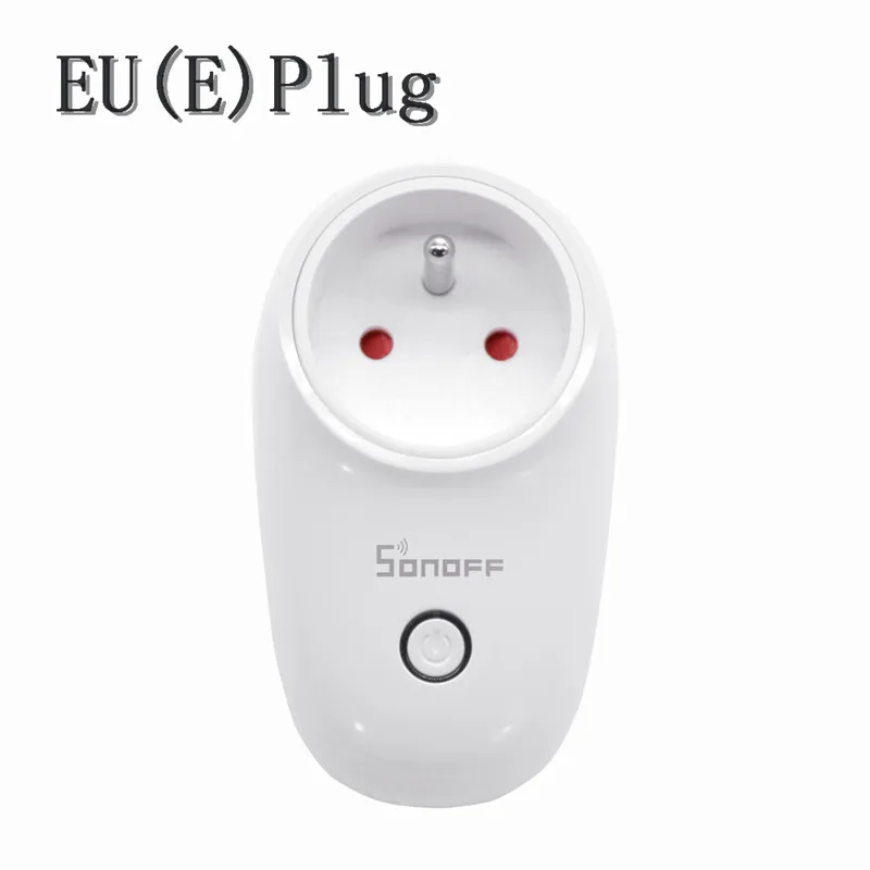 Sonoff S26 WiFi Smart Plug умная розетка монитор питания EU/US/UK/CN/AU розетка для Google Home умная электроника управление - Цвет: Черный