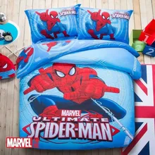 100% Baumwolle Kinder Cartoon Spider-Man/Super Heroes/Avengers Bettwäsche Set Bettwäsche voll/Königin Größe Heimtextilien Kostenloser Versand